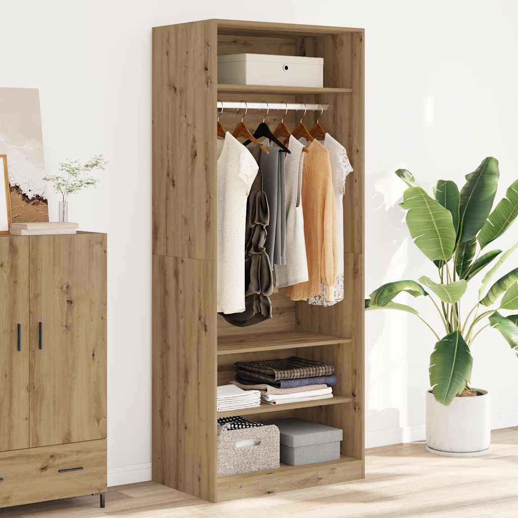 Kleiderschrank Artisan-Eiche 80x50x200 cm Holzwerkstoff