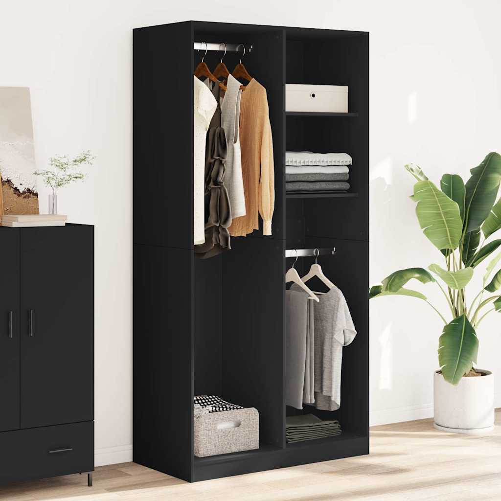 Kleiderschrank Schwarz 100x50x200 cm Holzwerkstoff