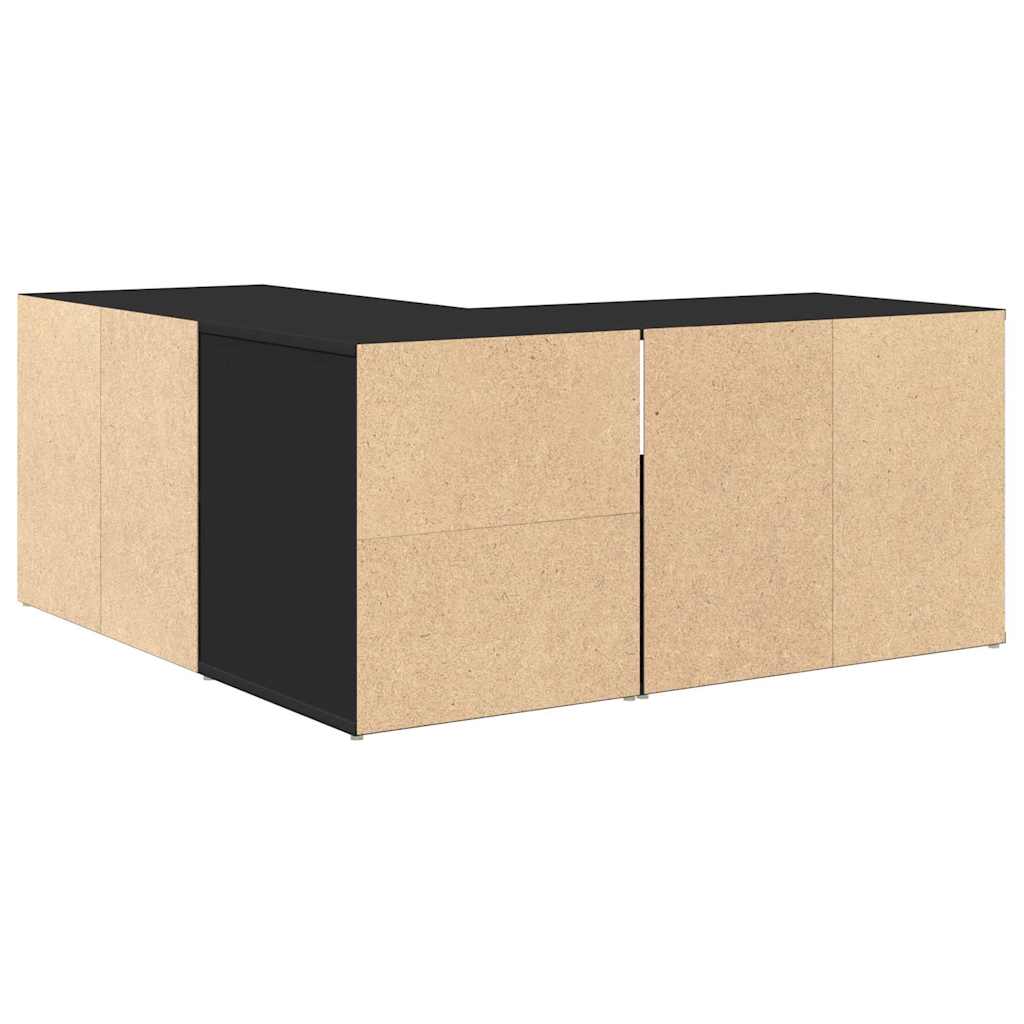 Eckregal Schwarz 160x40x45 cm Holzwerkstoff