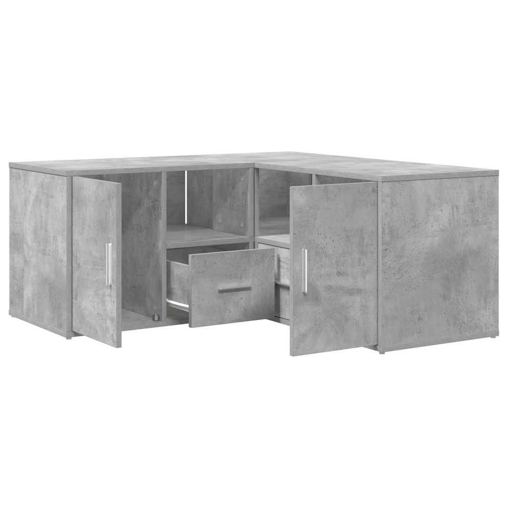Eckregal Betongrau 160x40x45 cm Holzwerkstoff