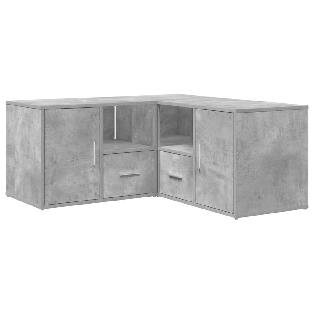 Eckregal Betongrau 160x40x45 cm Holzwerkstoff