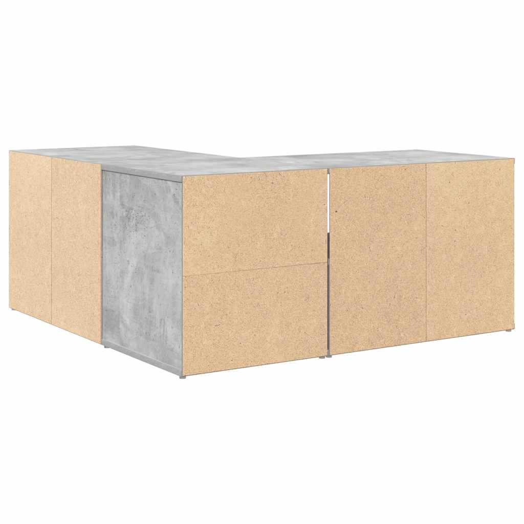 Eckregal Betongrau 160x40x45 cm Holzwerkstoff