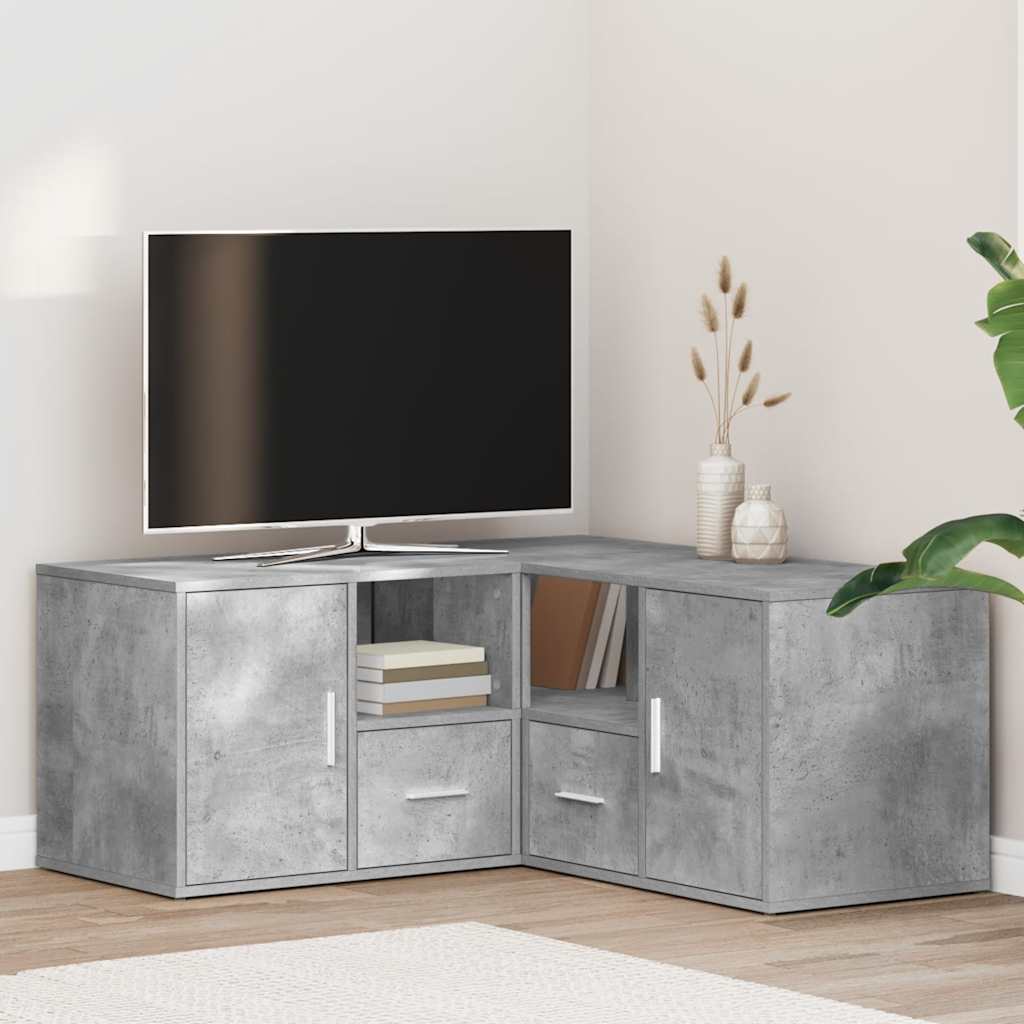 Eckregal Betongrau 160x40x45 cm Holzwerkstoff