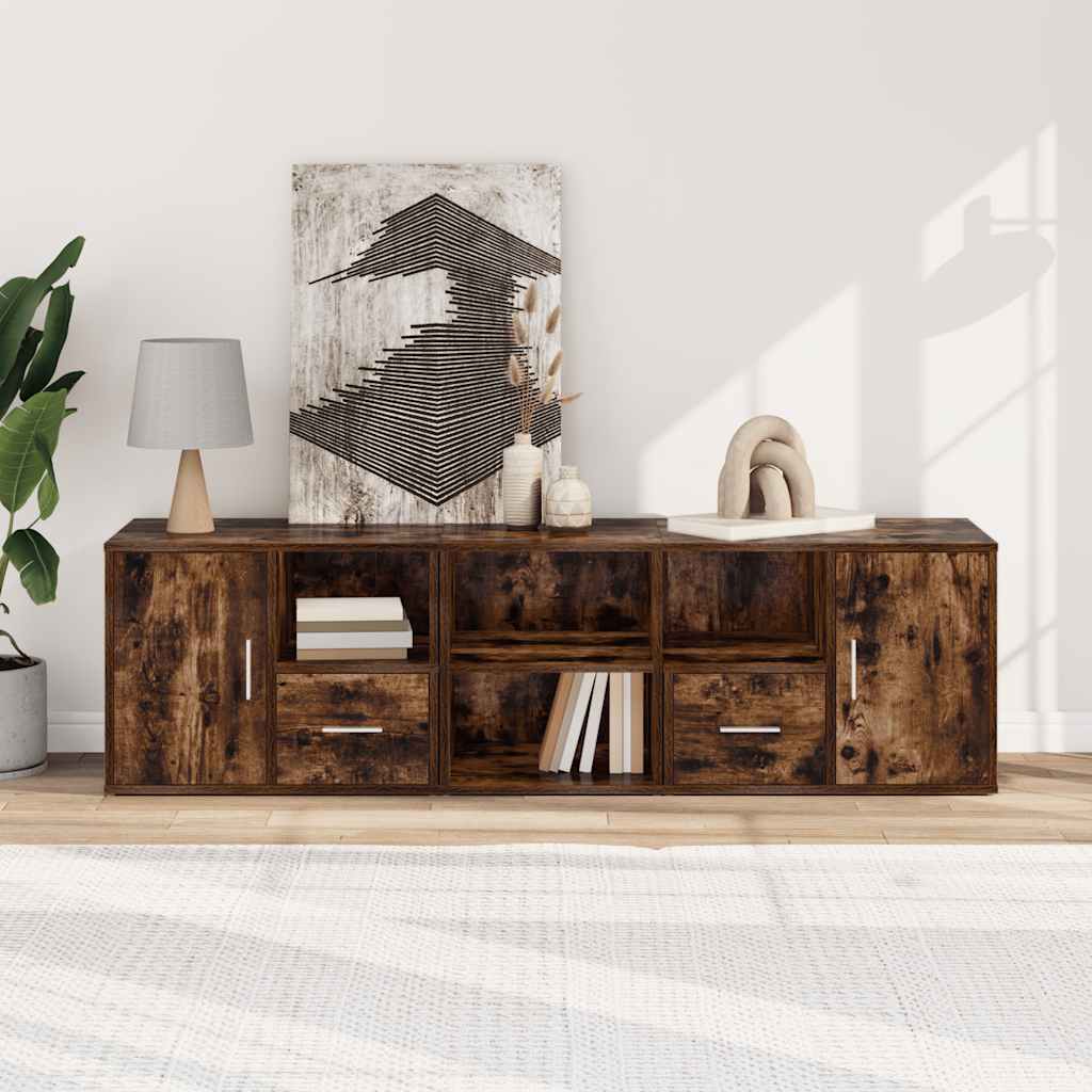 Eckregal Räuchereiche 160x40x45 cm Holzwerkstoff