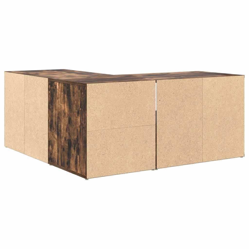 Eckregal Räuchereiche 160x40x45 cm Holzwerkstoff