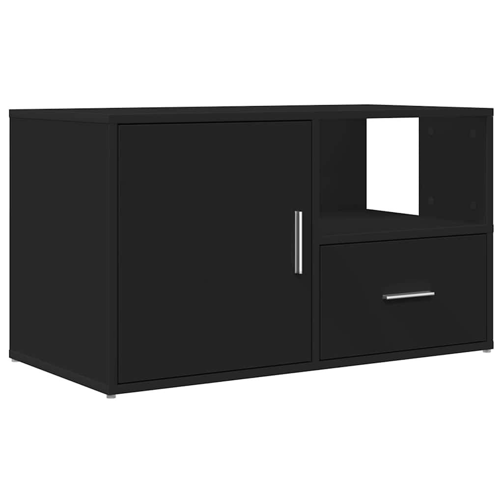 Eckregal Schwarz 200x40x45 cm Holzwerkstoff