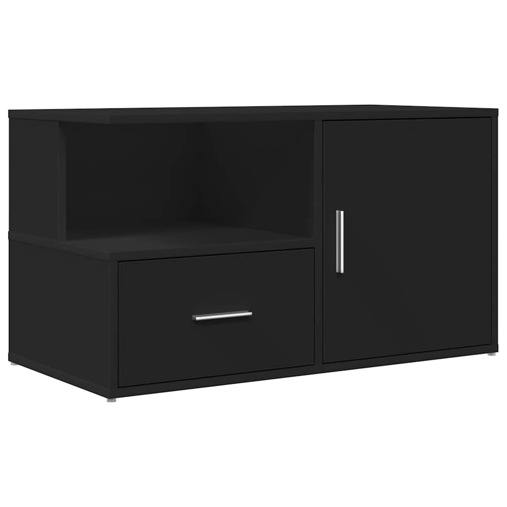 Eckregal Schwarz 200x40x45 cm Holzwerkstoff