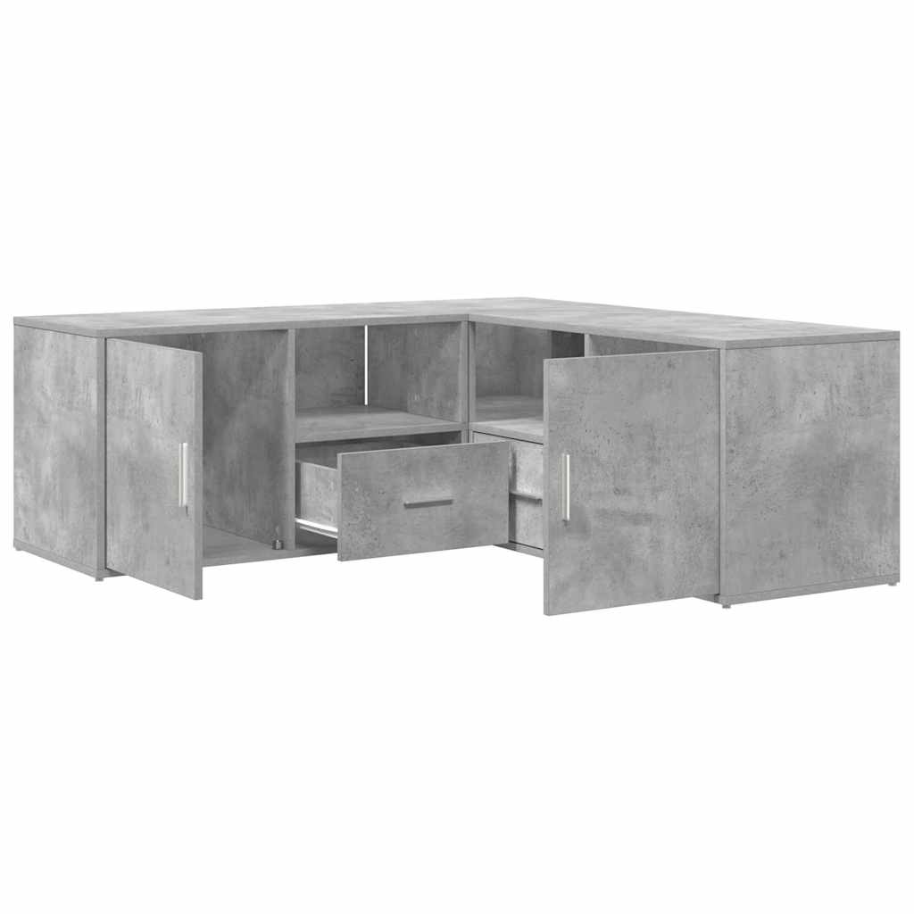 Eckregal Betongrau 200x40x45 cm Holzwerkstoff