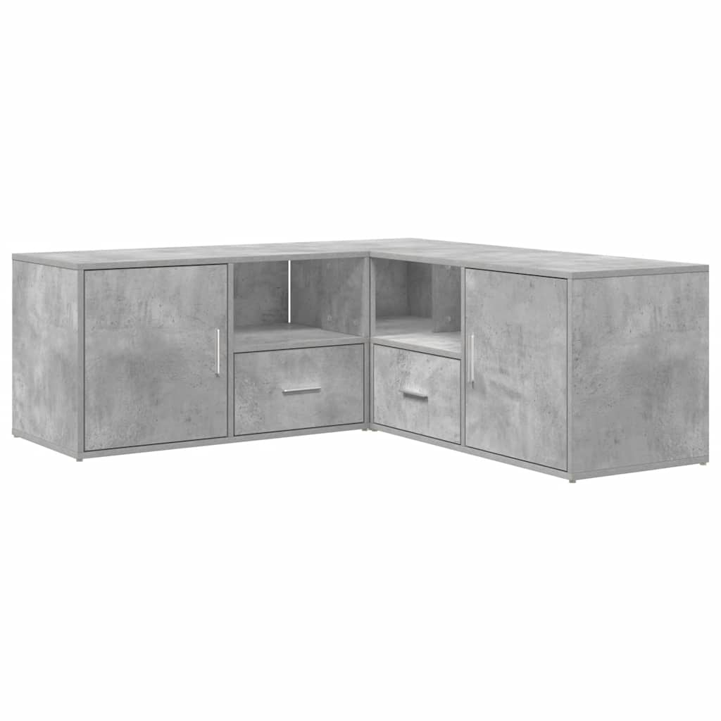 Eckregal Betongrau 200x40x45 cm Holzwerkstoff