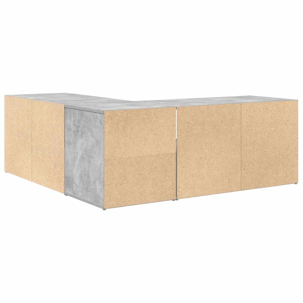 Eckregal Betongrau 200x40x45 cm Holzwerkstoff