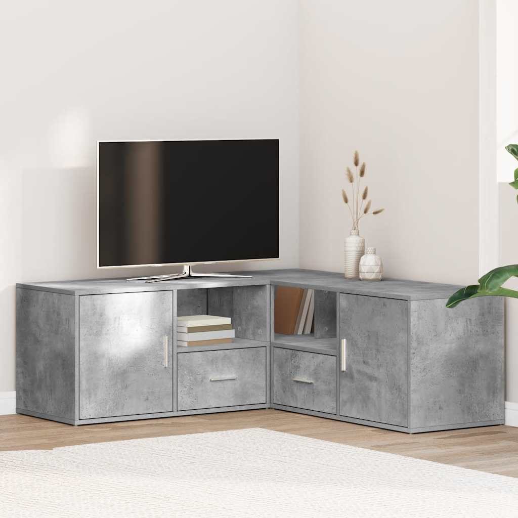Eckregal Betongrau 200x40x45 cm Holzwerkstoff