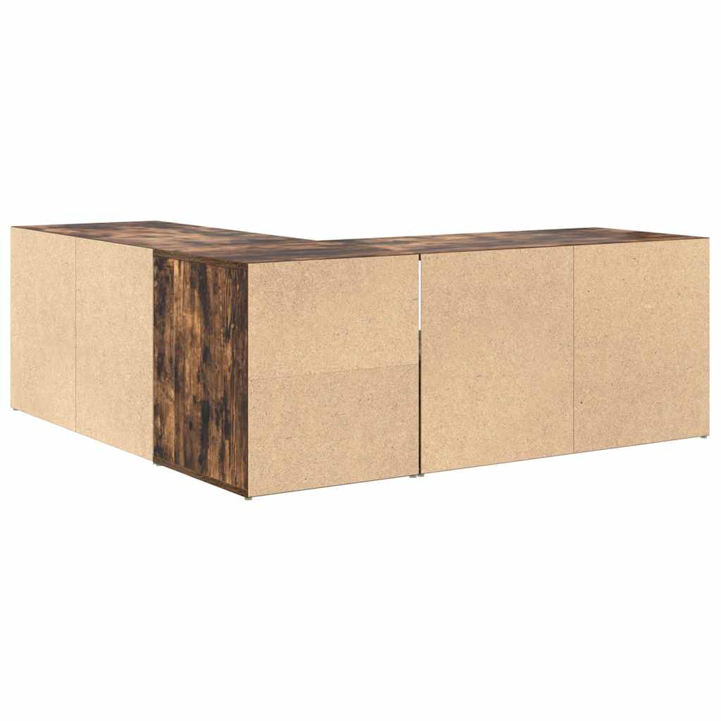 Eckregal Räuchereiche 200x40x45 cm Holzwerkstoff