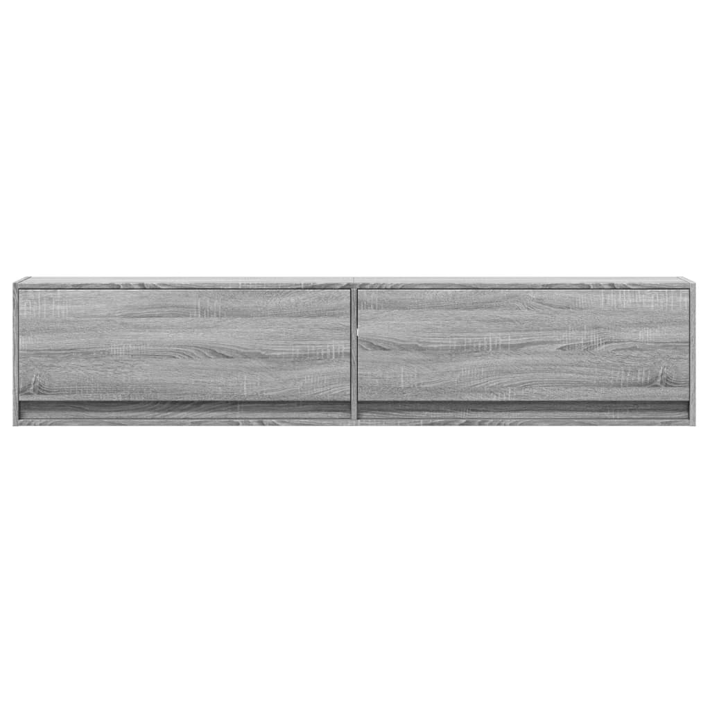 TV-Wandschrank mit LED Grau Sonoma 180x31x38 cm