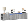 TV-Wandschrank mit LED-Beleuchtung Grau Sonoma 180x31x39,5 cm