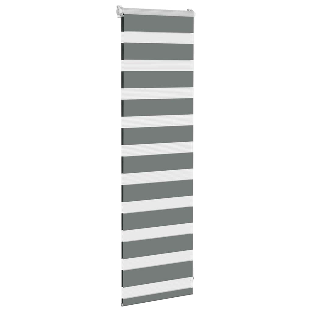 Doppelrollo Dunkelgrau 40x100 cm Stoffbreite 35,9 cm Polyester