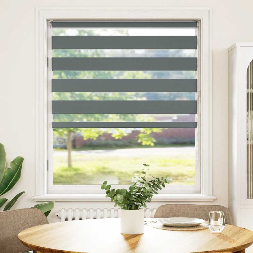 Doppelrollo Dunkelgrau 95x100 cm Stoffbreite 90,9 cm Polyester