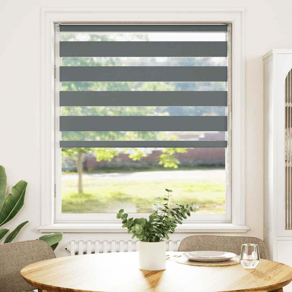 Doppelrollo Dunkelgrau 100x100 cm Stoffbreite 95,9 cm Polyester