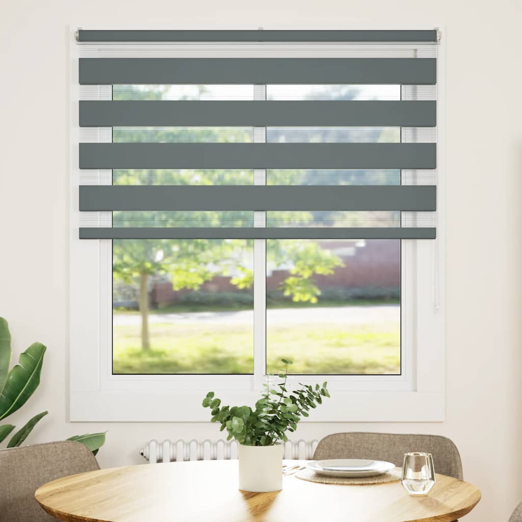 Doppelrollo Dunkelgrau 125x100 cm Stoffbreite 120,9 cm Polyester