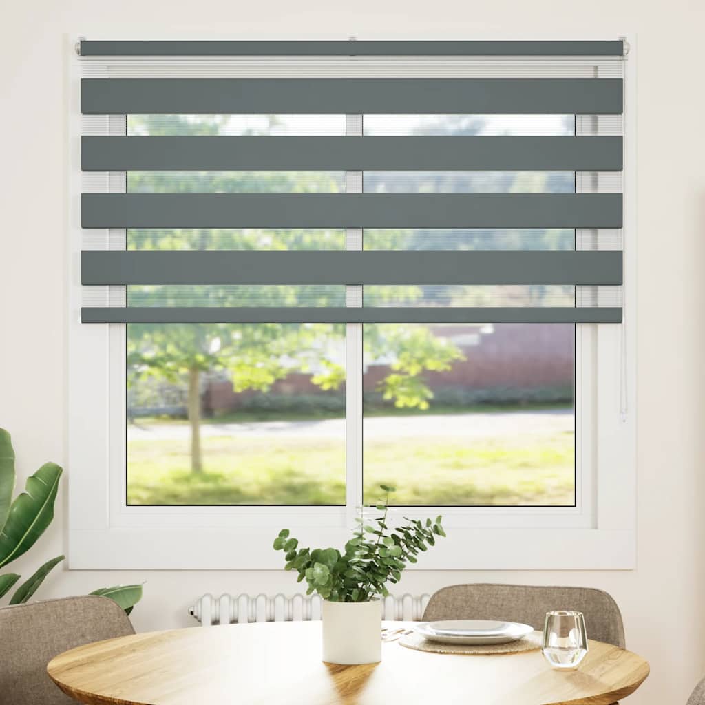 Doppelrollo Dunkelgrau 140x100 cm Stoffbreite 135,9 cm Polyester