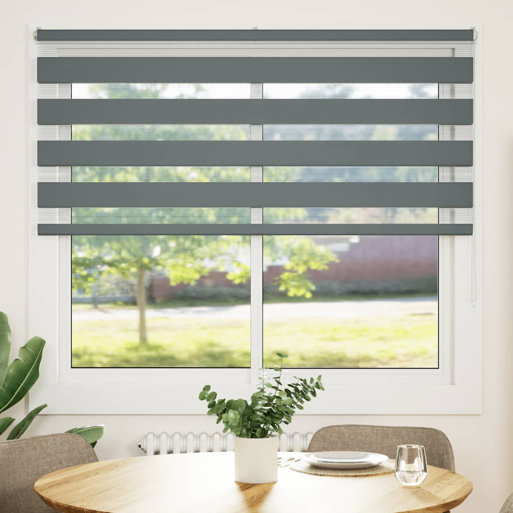 Doppelrollo Dunkelgrau 155x100 cm Stoffbreite 150,9 cm Polyester
