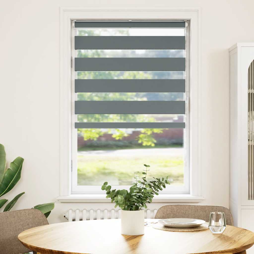 Doppelrollo Dunkelgrau 85x150 cm Stoffbreite 80,9 cm Polyester
