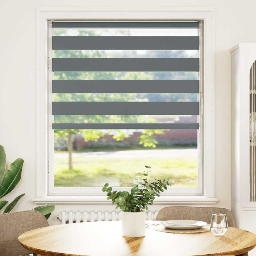 Doppelrollo Dunkelgrau 100x150 cm Stoffbreite 95,9 cm Polyester