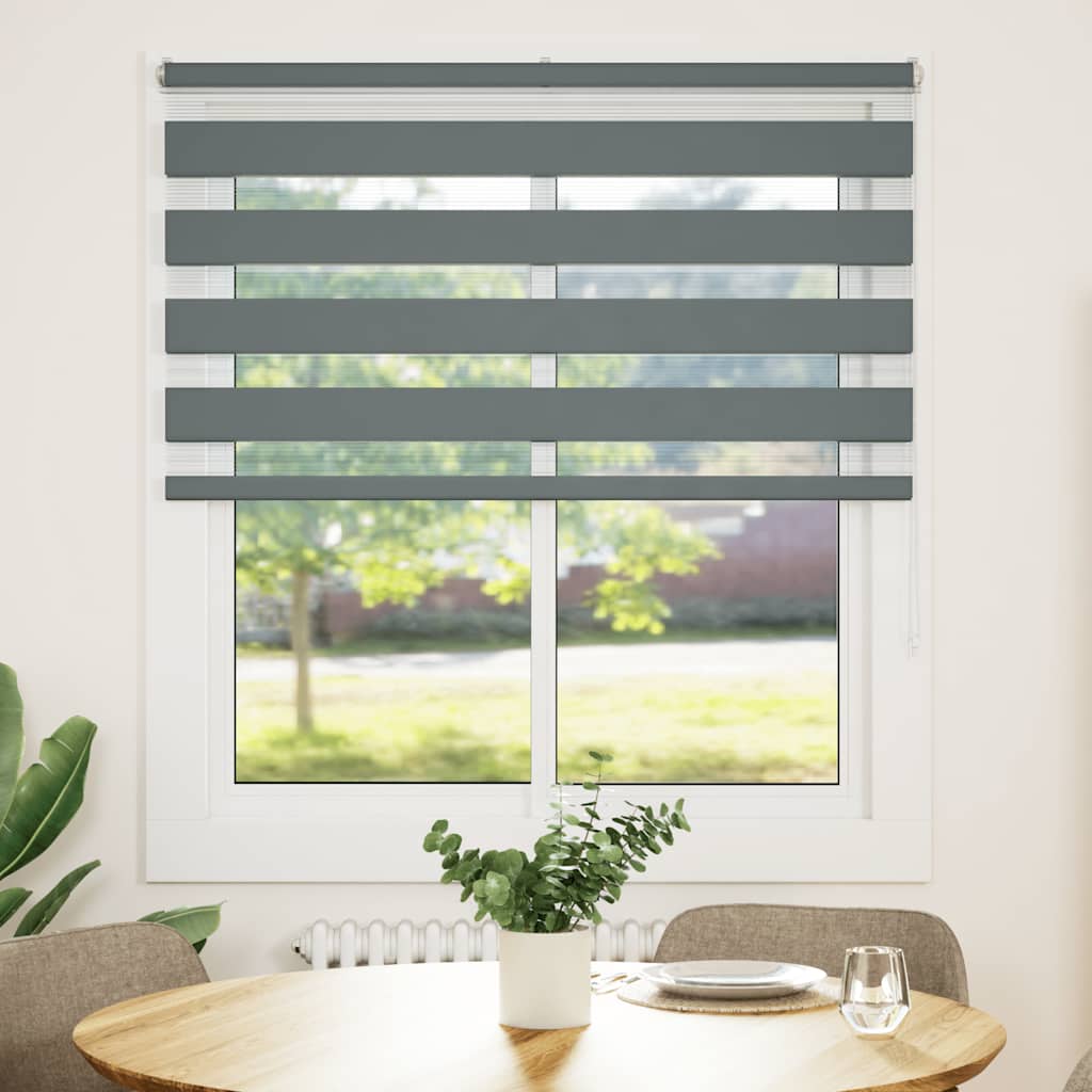 Doppelrollo Dunkelgrau 125x150 cm Stoffbreite 120,9 cm Polyester