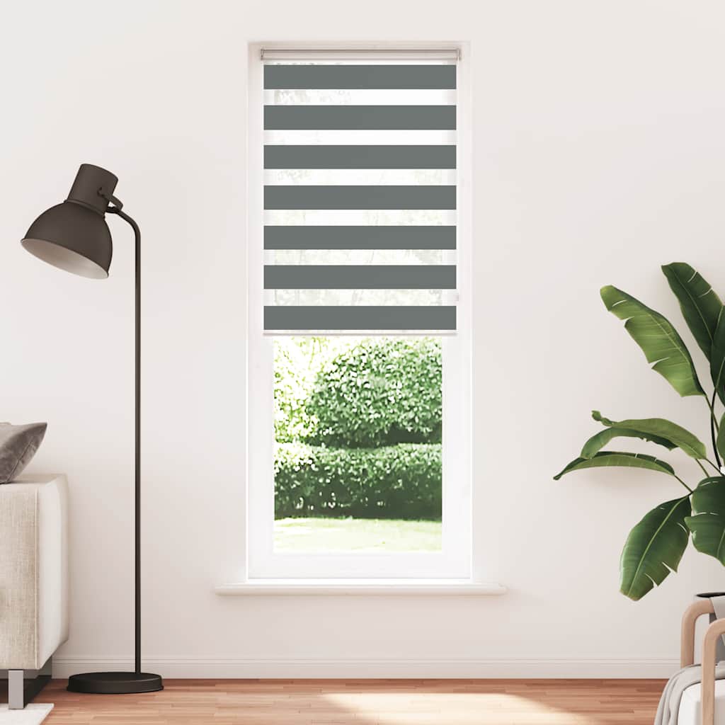 Doppelrollo Dunkelgrau 80x200 cm Stoffbreite 75,9 cm Polyester