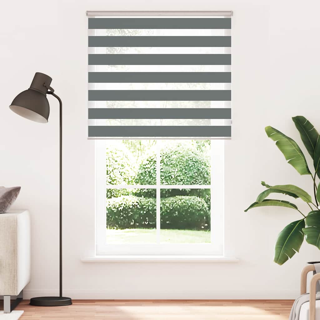 Doppelrollo Dunkelgrau 135x200 cm Stoffbreite 130,9 cm Polyester