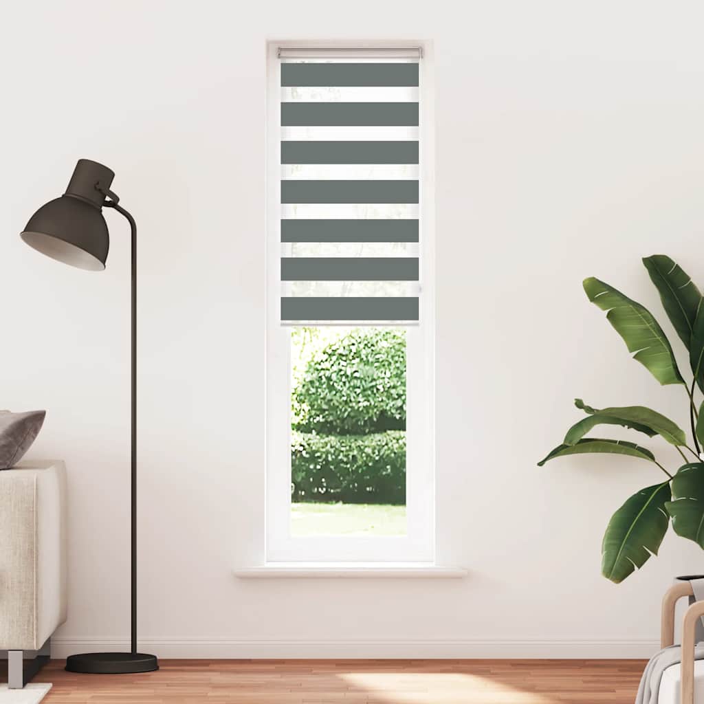 Doppelrollo Dunkelgrau 65x230 cm Stoffbreite 60,9 cm Polyester