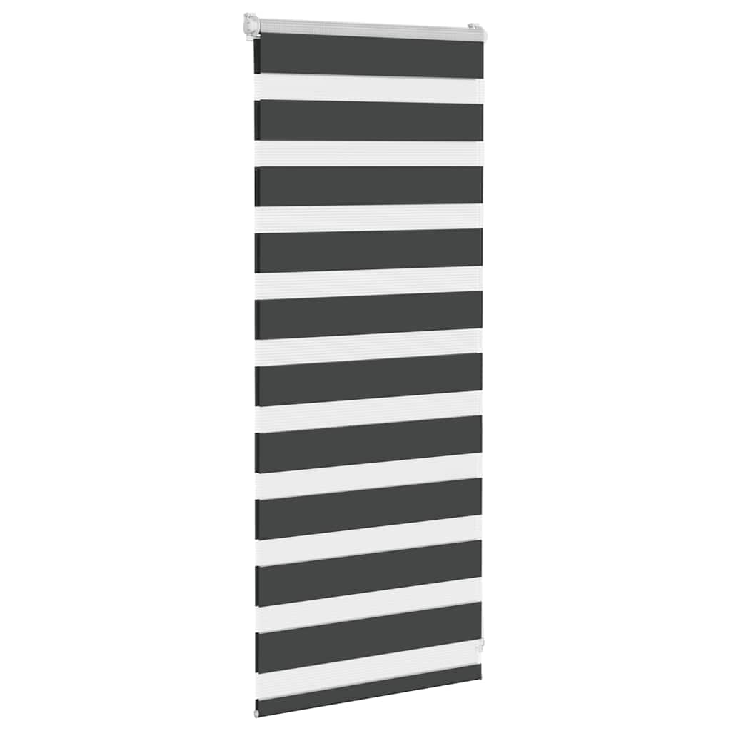 Doppelrollo Schwarz 65x100 cm Stoffbreite 60,9 cm Polyester
