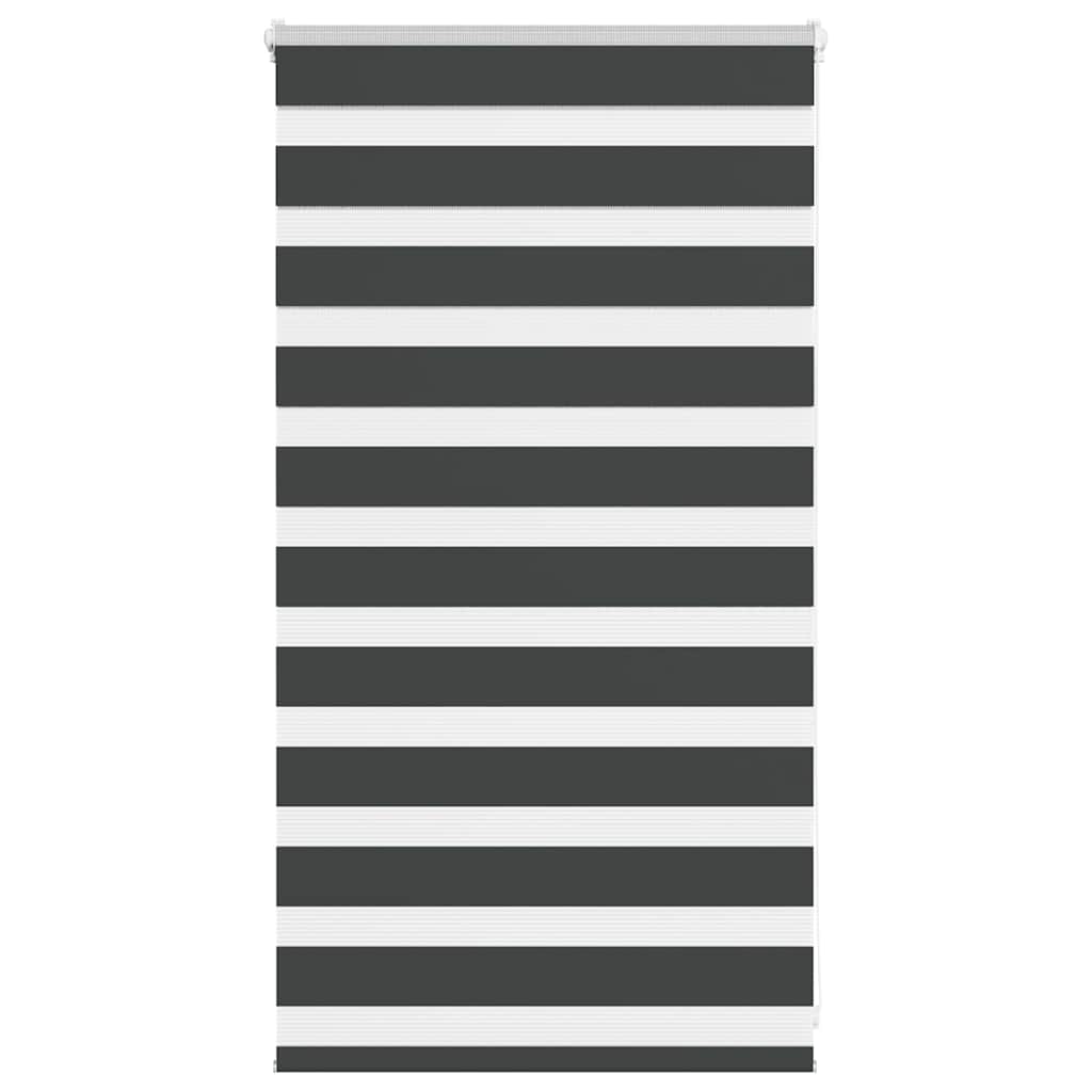Doppelrollo Schwarz 85x100 cm Stoffbreite 80,9 cm Polyester