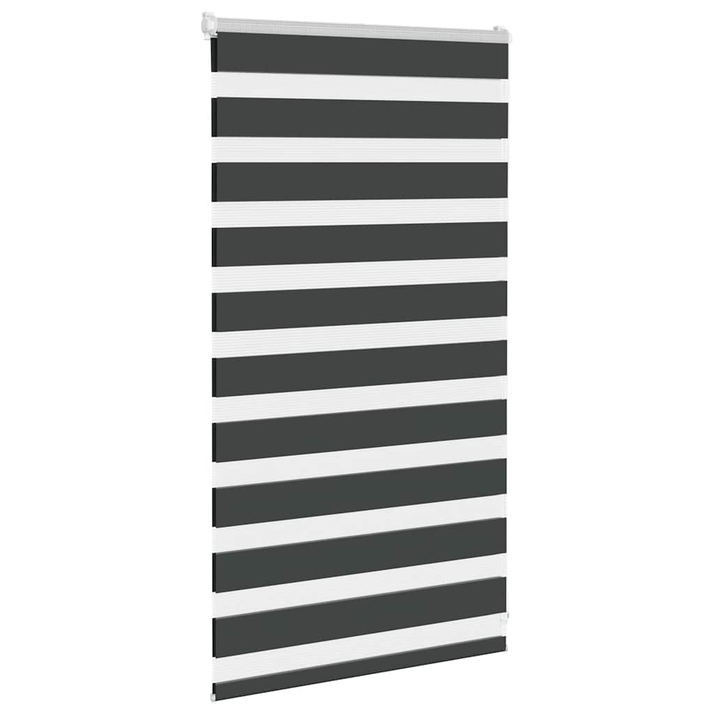 Doppelrollo Schwarz 85x100 cm Stoffbreite 80,9 cm Polyester