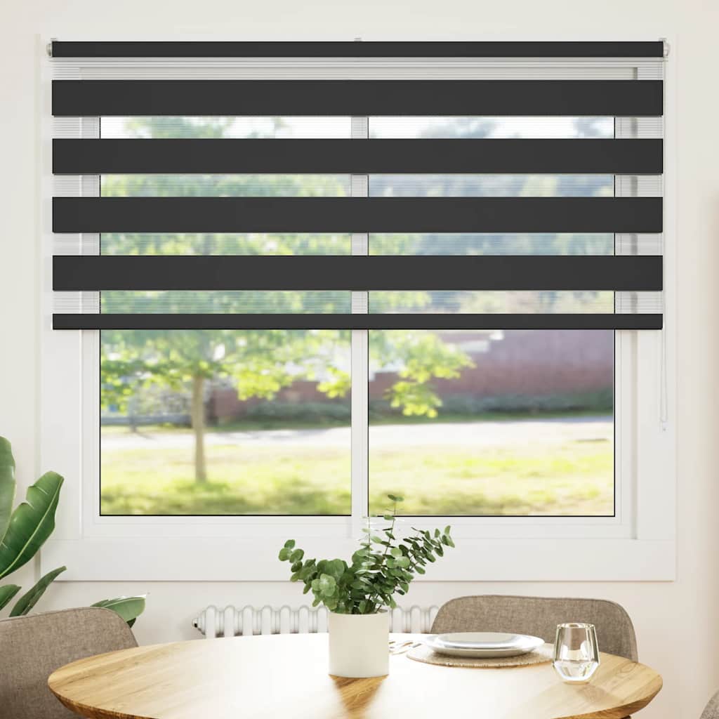 Doppelrollo Schwarz 160x100 cm Stoffbreite 155,9 cm Polyester