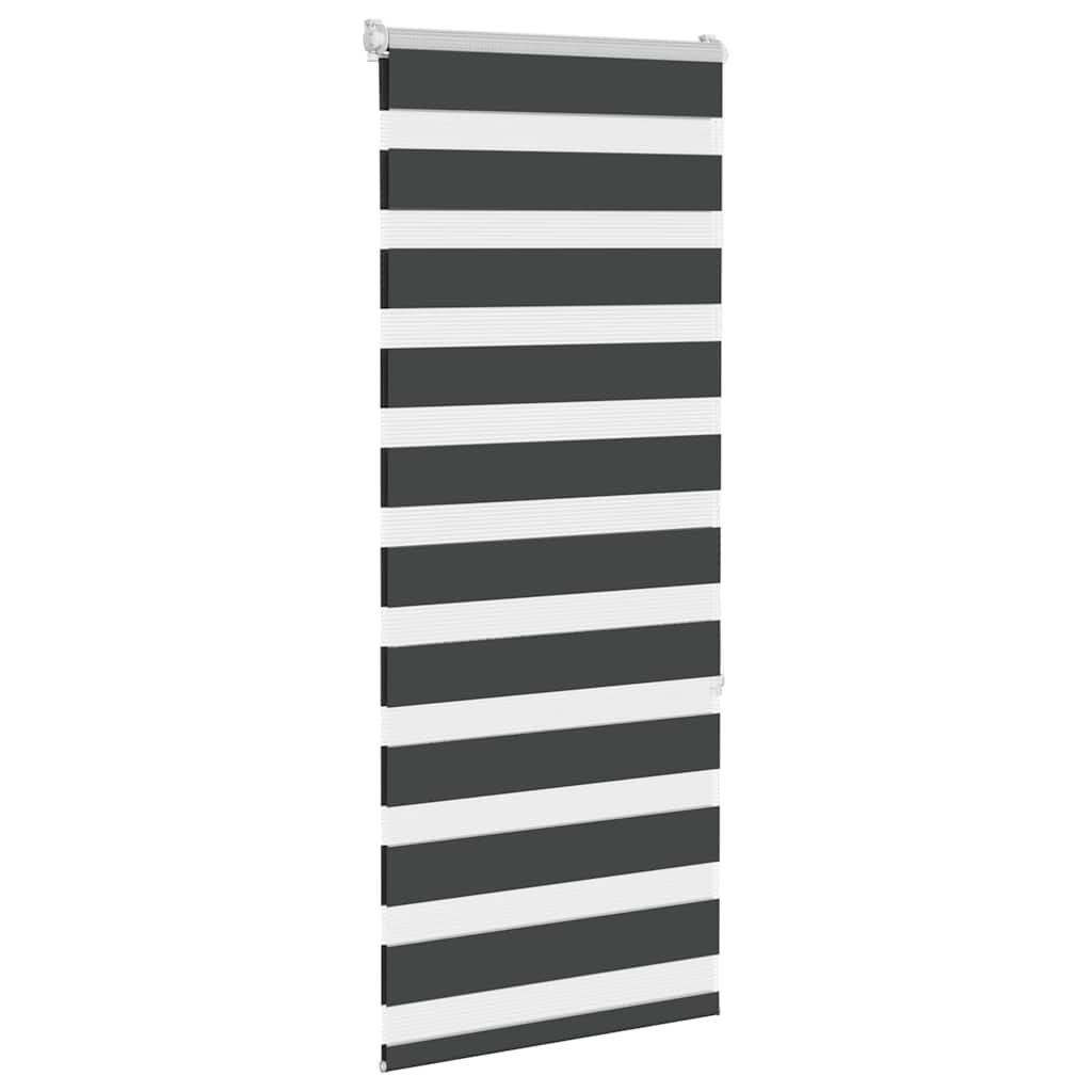 Doppelrollo Schwarz 65x150 cm Stoffbreite 60,9 cm Polyester