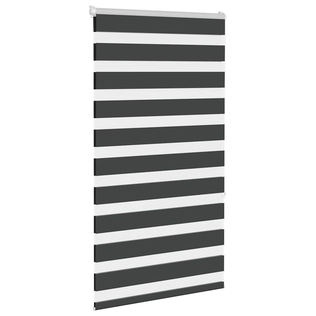 Doppelrollo Schwarz 80x150 cm Stoffbreite 75,9 cm Polyester