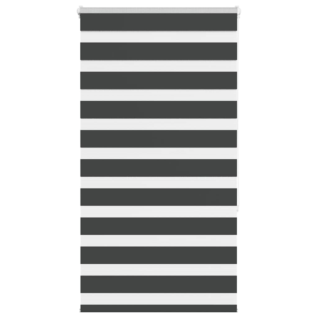 Doppelrollo Schwarz 85x150 cm Stoffbreite 80,9 cm Polyester