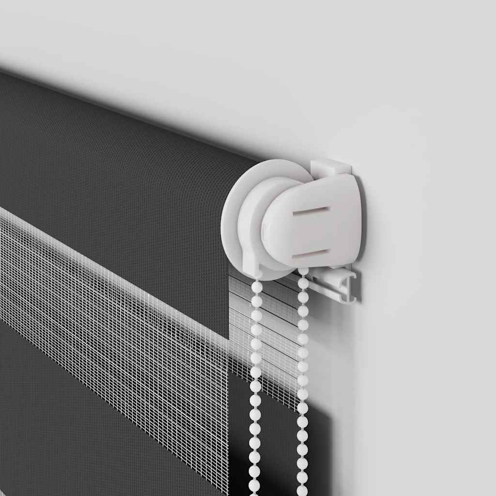 Doppelrollo Schwarz 95x150 cm Stoffbreite 90,9 cm Polyester