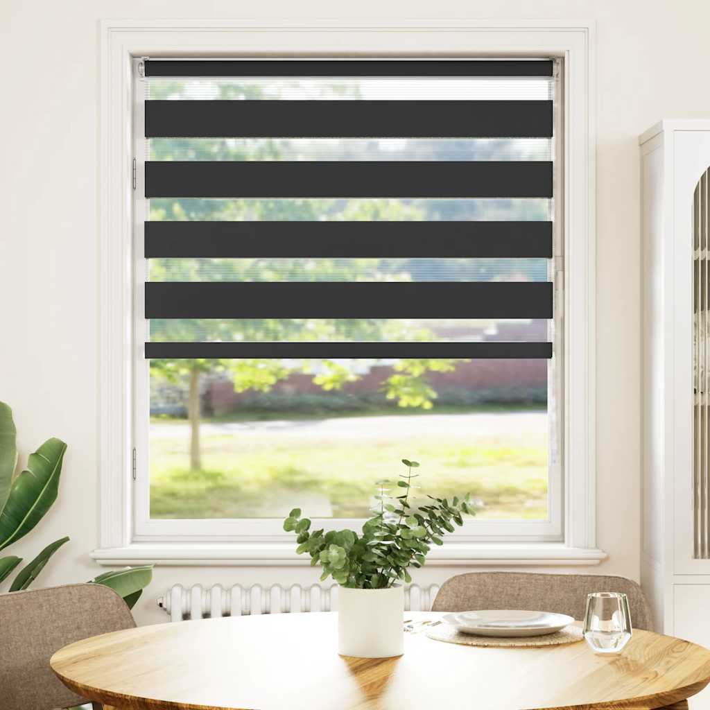 Doppelrollo Schwarz 100x150 cm Stoffbreite 95,9 cm Polyester