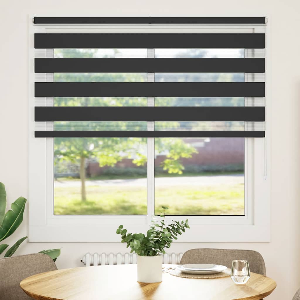 Doppelrollo Schwarz 140x150 cm Stoffbreite 135,9 cm Polyester