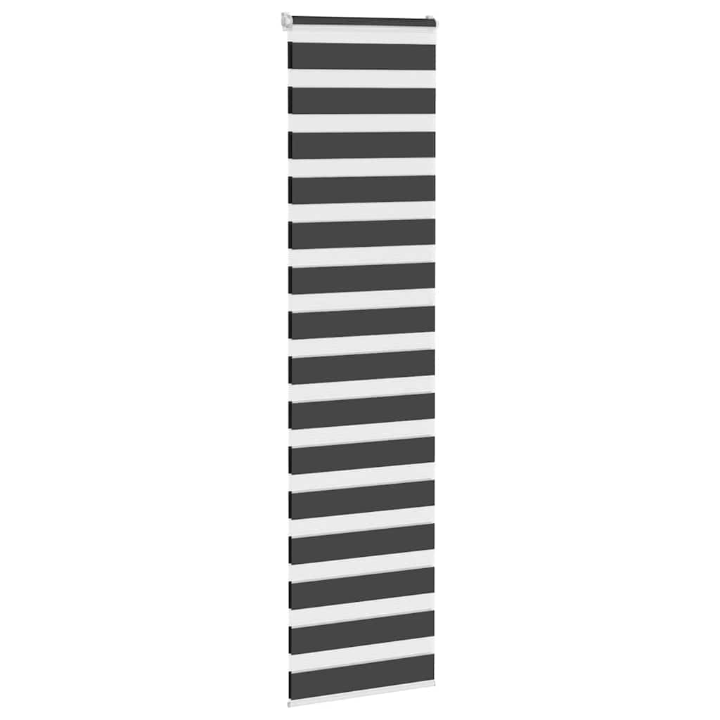 Doppelrollo Schwarz 60x200 cm Stoffbreite 55,9 cm Polyester