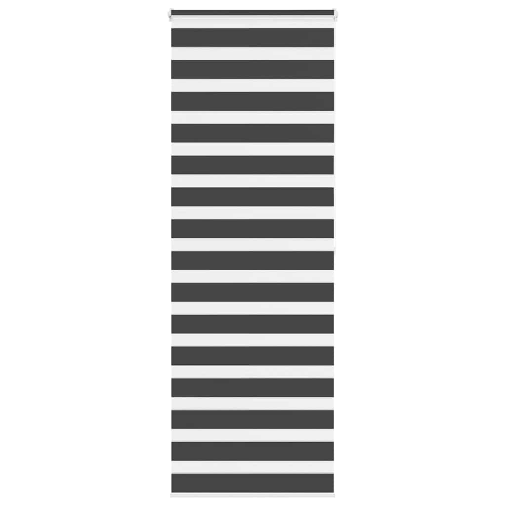 Doppelrollo Schwarz 80x200 cm Stoffbreite 75,9 cm Polyester