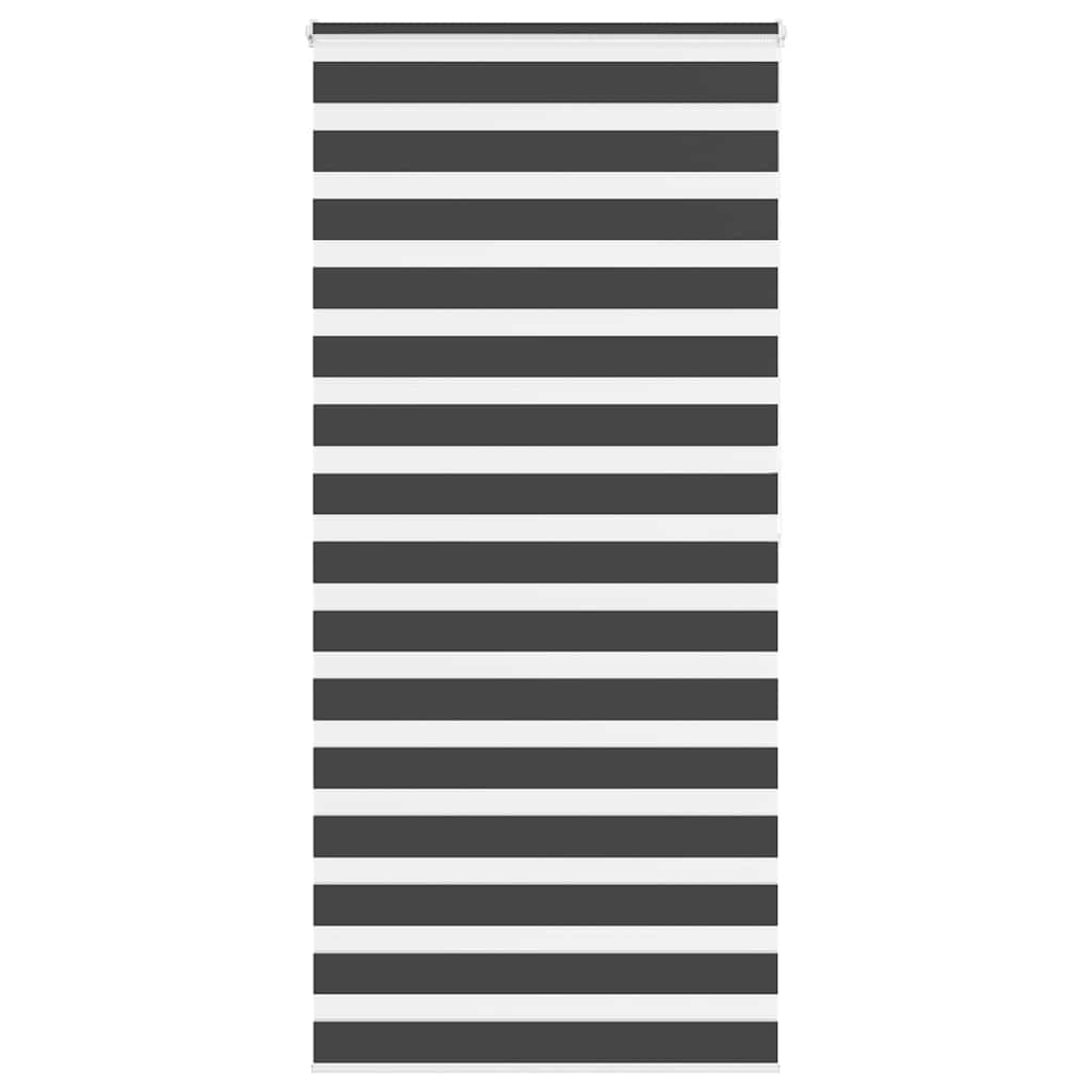 Doppelrollo Schwarz 95x200 cm Stoffbreite 90,9 cm Polyester