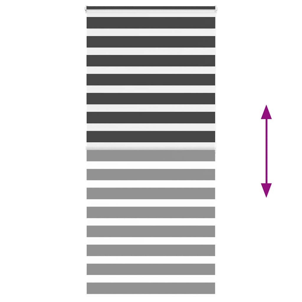 Doppelrollo Schwarz 95x200 cm Stoffbreite 90,9 cm Polyester