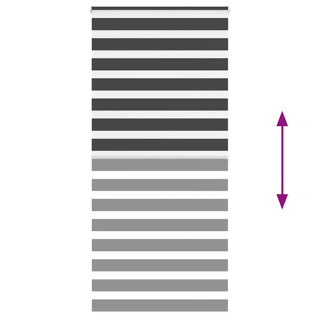 Doppelrollo Schwarz 115x200 cm Stoffbreite 110,9 cm Polyester