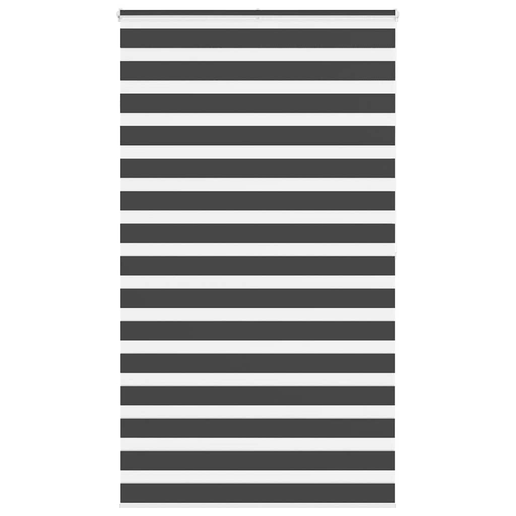 Doppelrollo Schwarz 125x200 cm Stoffbreite 120,9 cm Polyester
