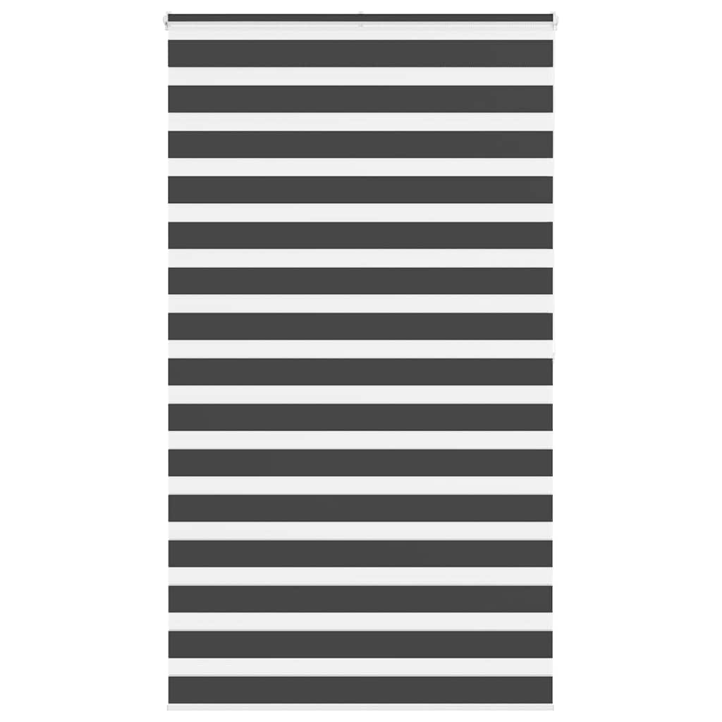 Doppelrollo Schwarz 130x200 cm Stoffbreite 125,9 cm Polyester