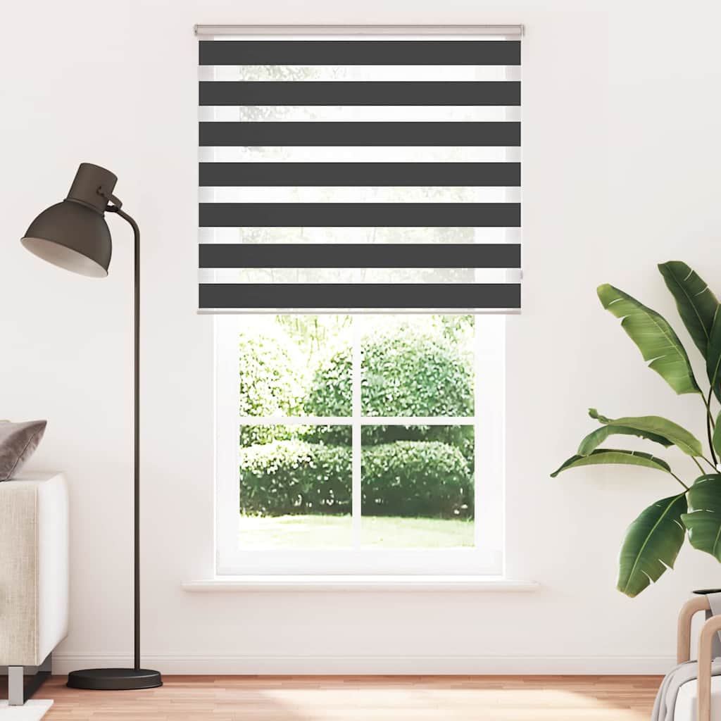 Doppelrollo Schwarz 135x200 cm Stoffbreite 130,9 cm Polyester