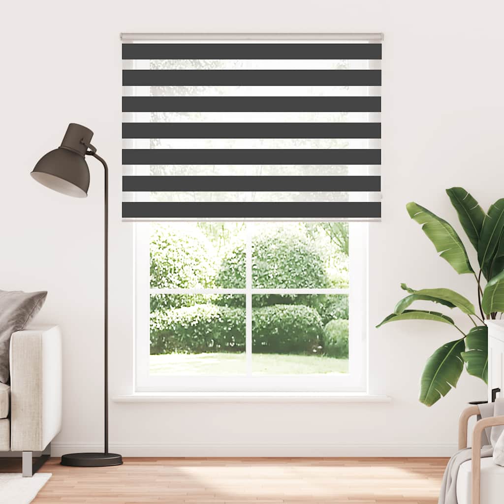 Doppelrollo Schwarz 155x200 cm Stoffbreite 150,9 cm Polyester