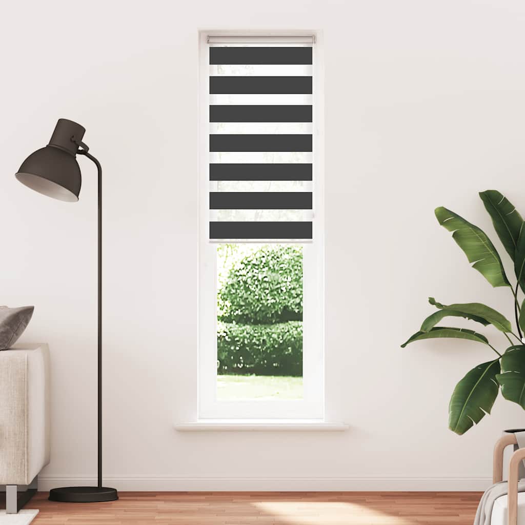 Doppelrollo Schwarz 60x230 cm Stoffbreite 55,9 cm Polyester